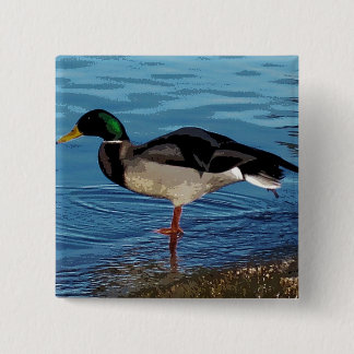 ducky 15 cm square badge