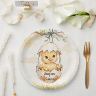 Ducky Baby Shower Paper Plate