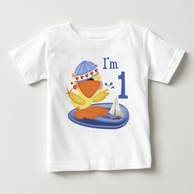 Ducky Boy 1st Birthday Baby T-Shirt (Front)