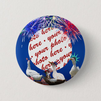 Ducky Celebration for the 4th of July Frame 6 Cm Round Badge