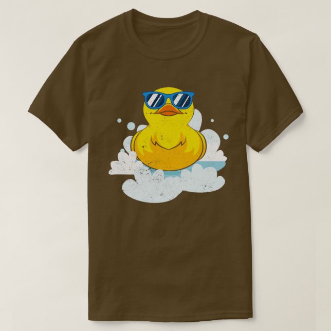 Ducky Cool Duckling Funny Bath Toy Rubber Duck T-Shirt (Design Front)