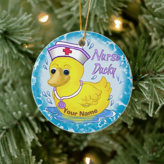 Ducky cute nurse  ceramic tree decoration (Tree)