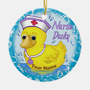 Ducky cute nurse  ceramic tree decoration