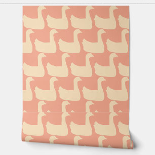 Ducky Duck Decorator Peach Wallpaper