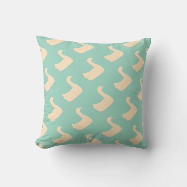 Ducky Duck Diagonal Decorator Lt Teal  Cushion (Front)