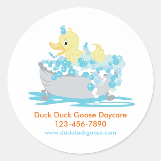 Ducky Duck in Tub Customised Stickers (Front)