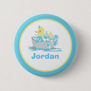Ducky Duck in Tub Personalised Button Template