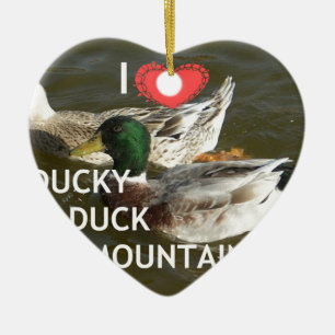 Ducky duck mountains. ceramic tree decoration