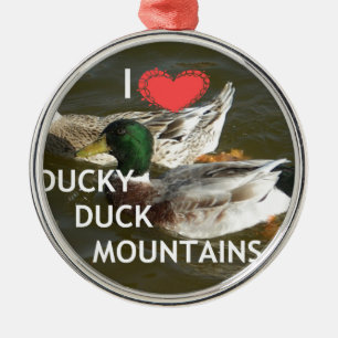 Ducky duck mountains. metal tree decoration