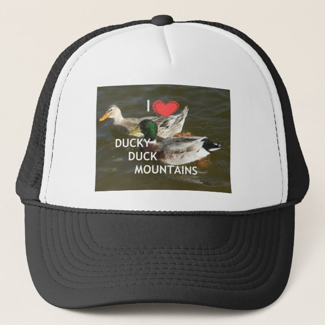 Ducky duck mountains. trucker hat (Front)