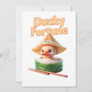 "Ducky Fortunes" Kawaii Duckling Invitation