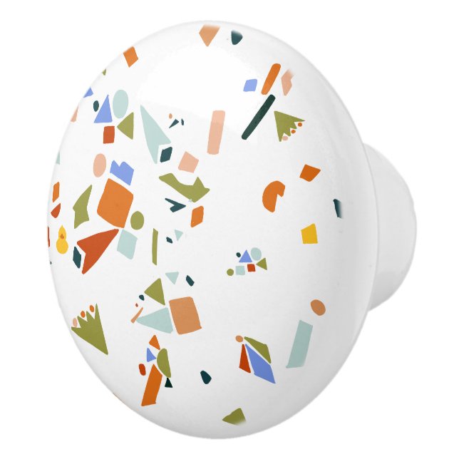 Ducky Modern Illustrated Terrazzo Pattern Ceramic Knob (Right)