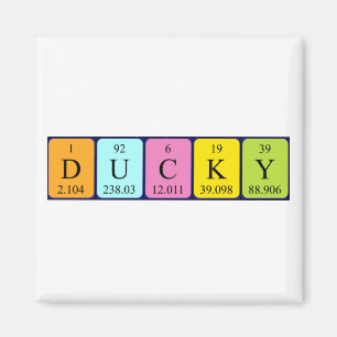 Ducky periodic table name magnet