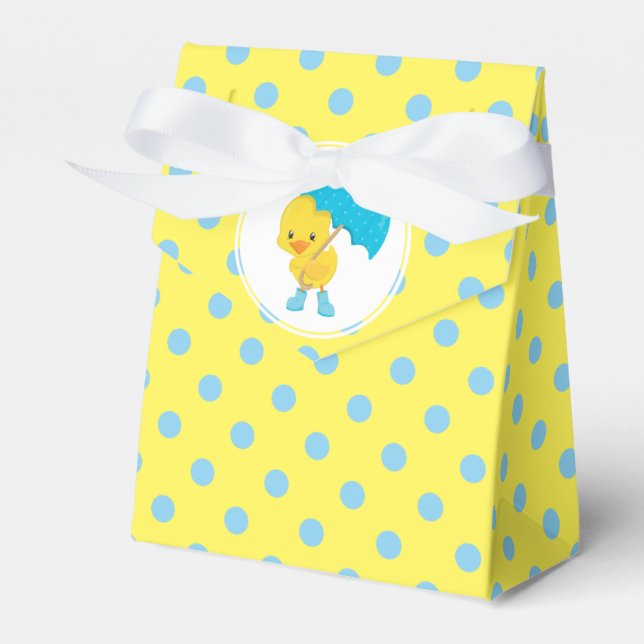 Ducky with Umbrella and Polka Dots Favour Box (Front Side)