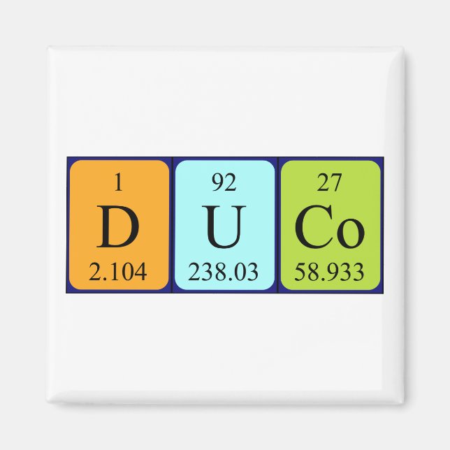 Duco periodic table name magnet (Front)