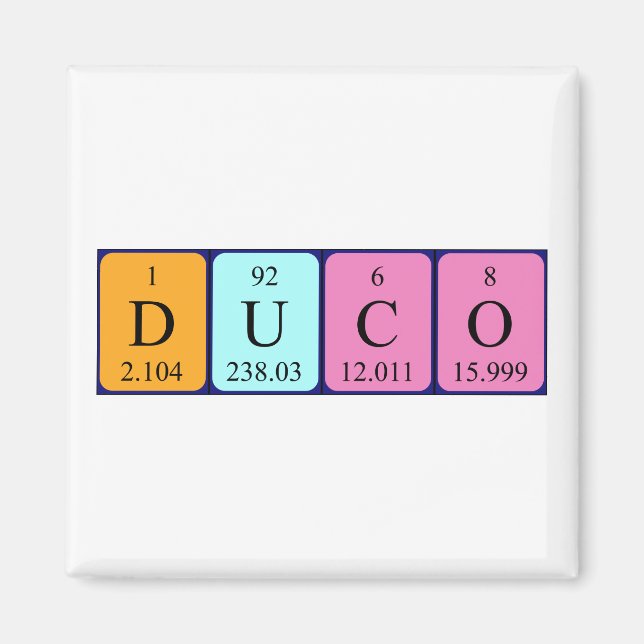 Duco periodic table name magnet (Front)