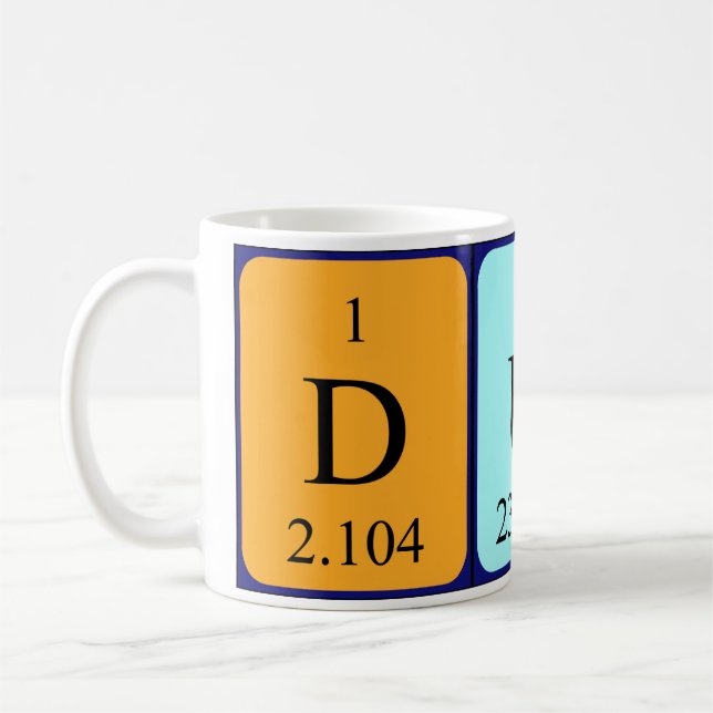 Duco periodic table name mug (Left)