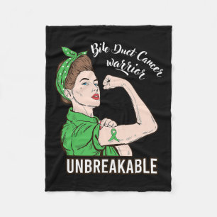 Duct Cancer Warrior Unbreakable Strong Women Survi Fleece Blanket