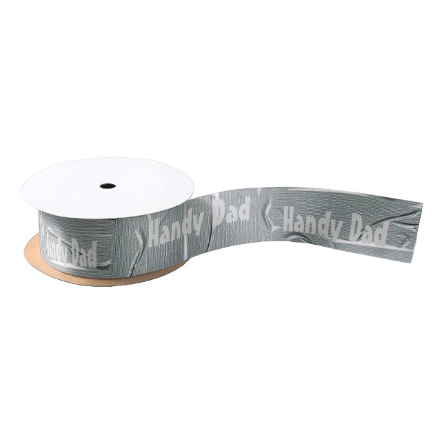Duct Tape Design Ribbon Father's Day or Birthday Satin Ribbon (Spool)