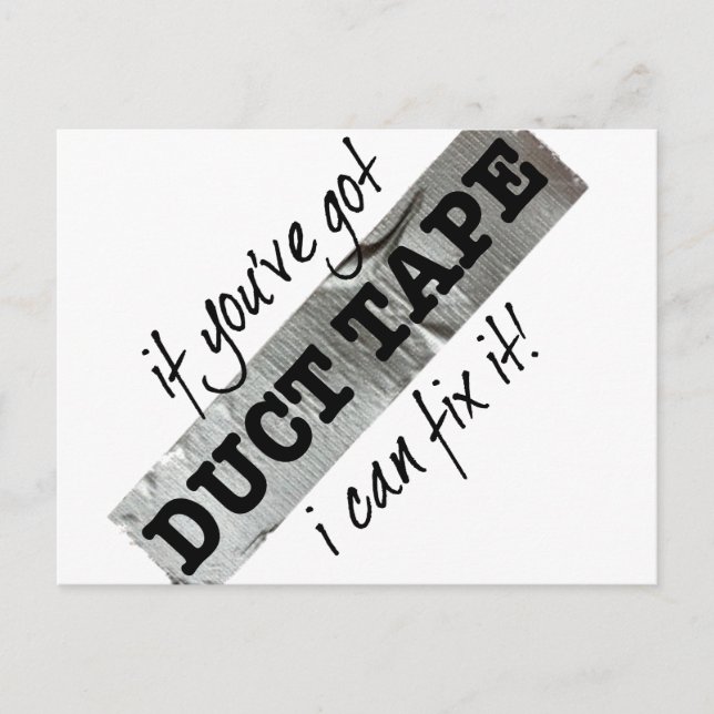 Duct Tape Fix It Humour Postcard (Front)