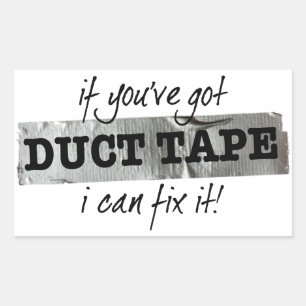 Duct Tape Fix It Humour Rectangular Sticker