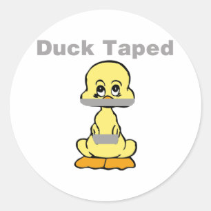 Duct Tape Humour Yellow Duck Taped Classic Round Sticker