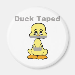 Duct Tape Humour Yellow Duck Taped Magnet