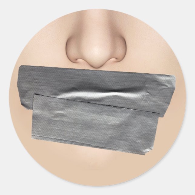 Duct Tape Mouth Classic Round Sticker (Front)