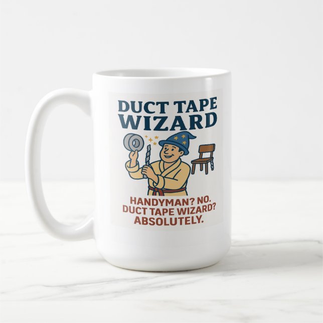 Duct Tape Wizard Coffee Mug (Left)