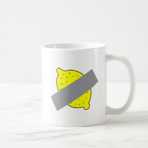 Duct taped yellow lemon art coffee mug