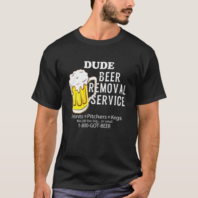 Dude Beer Removal Service Christmas Beer Drinker M T-Shirt (Front)