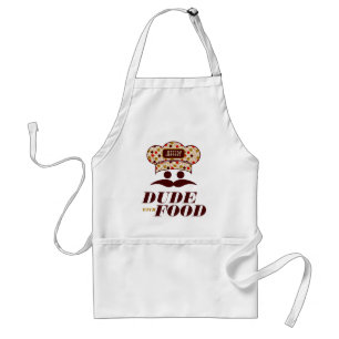 Dude With Food With Chef Hat Monogram 2 Standard Apron