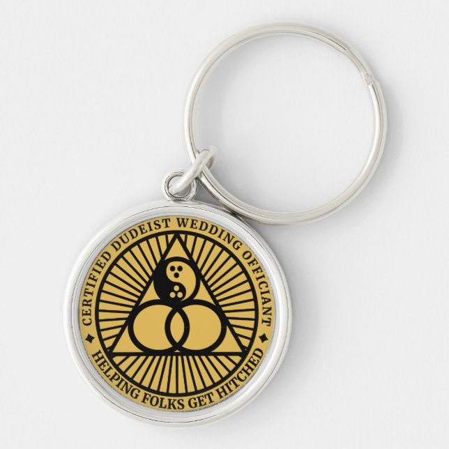 Dudeist Wedding Officiant Keychain (Front)
