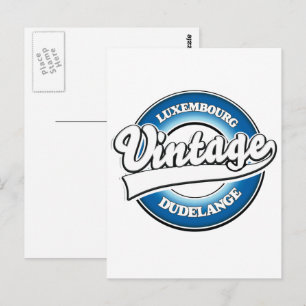 Dudelange luxembourg vintage style logo postcard