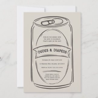 Dudes and Diapers Baby Shower Invitation for Men