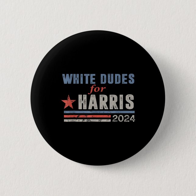 Dudes For Harris Harris Waltz 2024 Election Kamala 6 Cm Round Badge (Front)