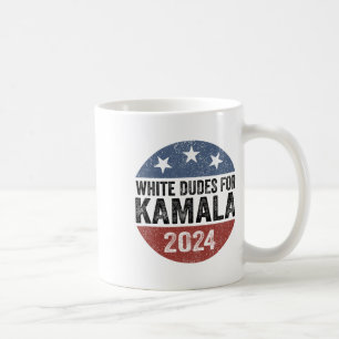 Dudes For Kamala Harris 2024 Retro Button Election Coffee Mug