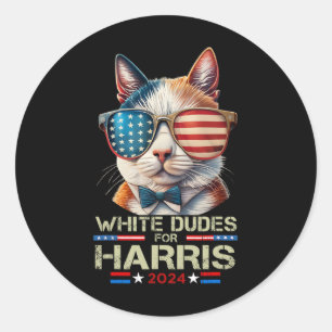 Dudes For Kamala Harris Childless Cat Lady For Kam Classic Round Sticker