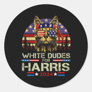 Dudes For Kamala Harris Childless Cat Lady For Kam Classic Round Sticker