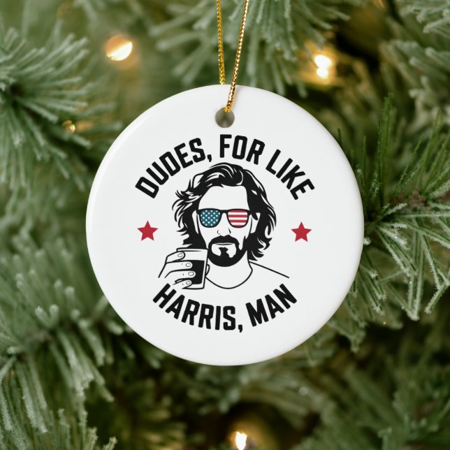 Dudes For Like Harris Man White Dudes For Harris  Ceramic Ornament (Tree)
