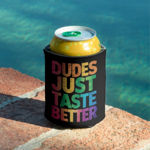 Dudes Just Taste Better Distressed Gay Pride Can Cooler