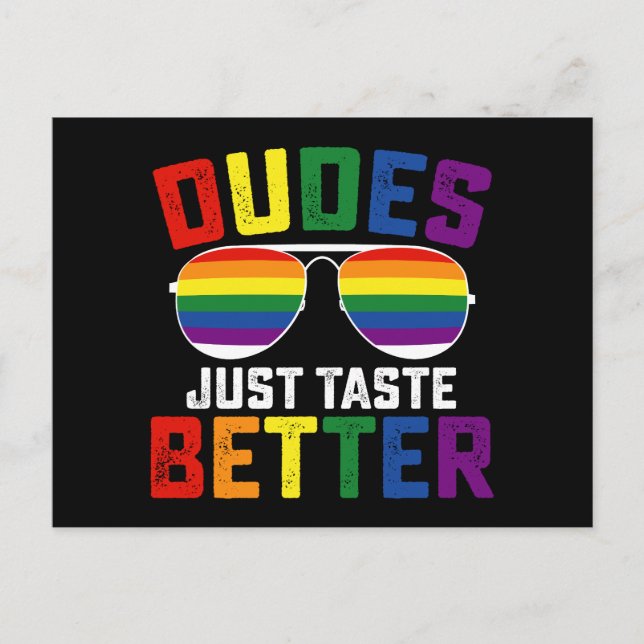 Dudes Just Taste Better Funny Gay LGBT Pride Postcard (Front)