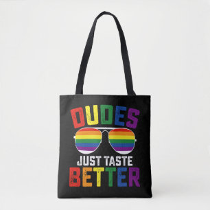 Dudes Just Taste Better Funny Gay LGBT Pride Tote Bag
