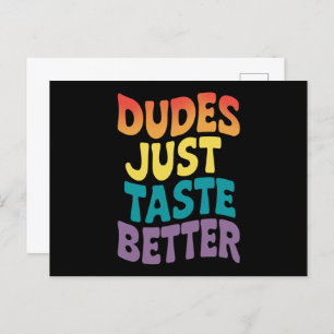 Dudes Just Taste Better Gay Pride Vintage Postcard