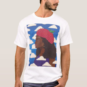 Dude's Raspberry Beret White T T-Shirt