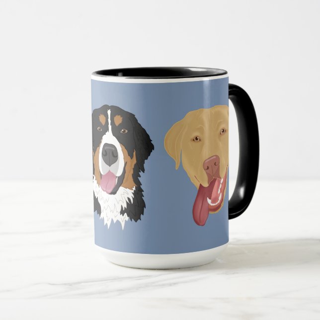 Dudley Labrador And Bernese Mountain Dog  Mug (Front Right)
