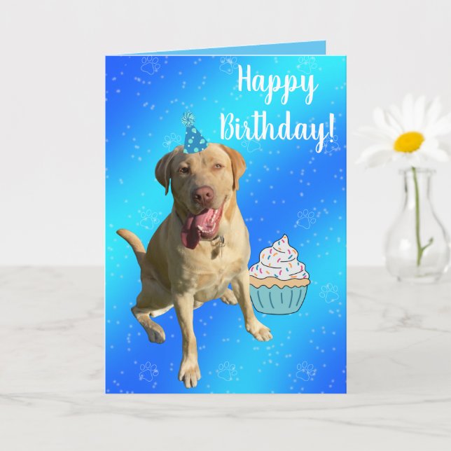 Dudley Labrador Birthday  Card (Small Plant)