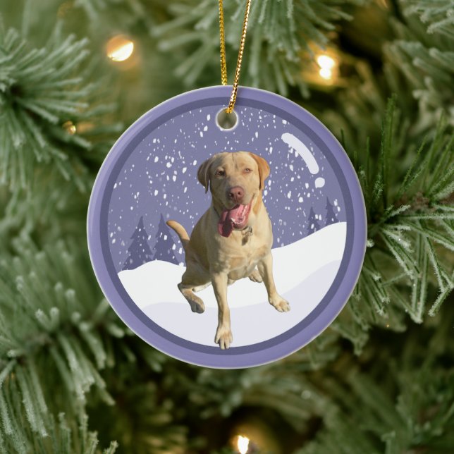 Dudley Labrador  Ceramic Ornament (Tree)