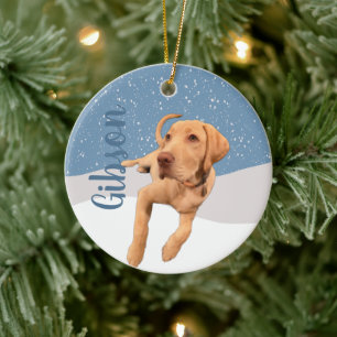 Dudley Labrador Christmas  Ceramic Ornament