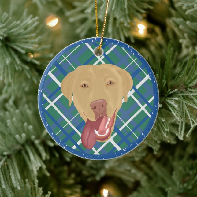 Dudley Labrador Christmas  Ceramic Ornament (Tree)